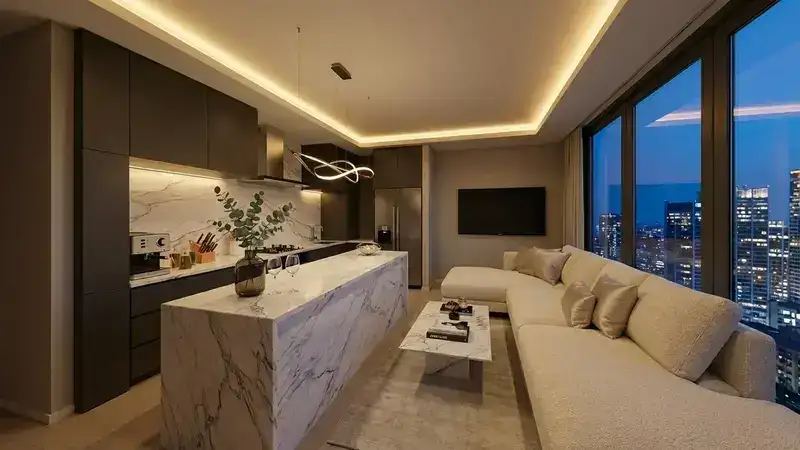 Prabangus penthauzas su vaizdu į miestą