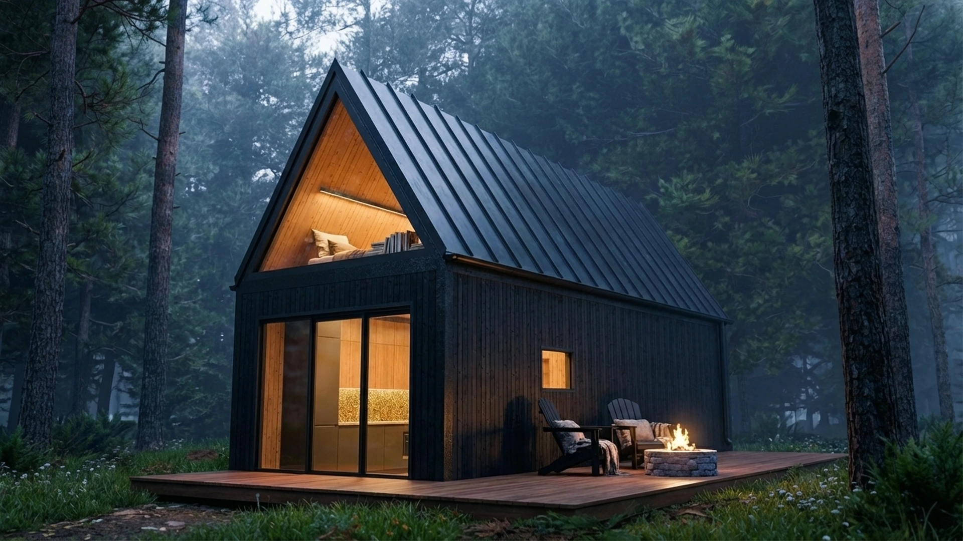 Modern luxury a frame cabin forest retreat architecture