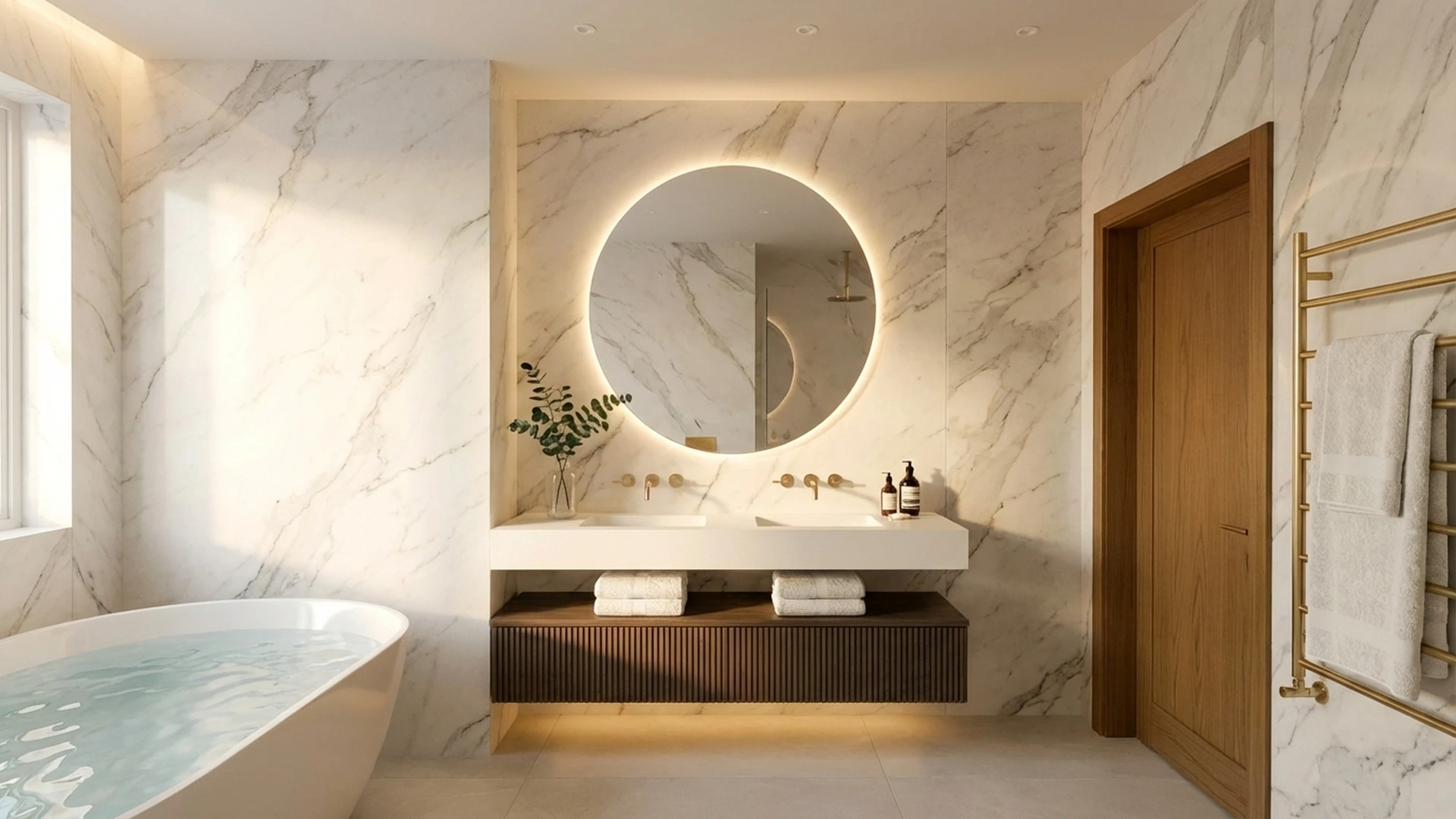 Modern luxury spa bathroom marble interior design